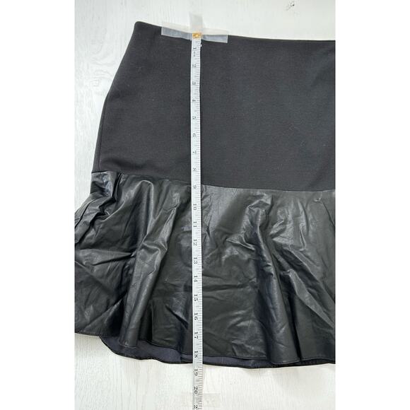 Halogen Fit and Flare Mini Skirt with Faux Leather Pleated Hem Black Size 4 - Picture 7 of 8